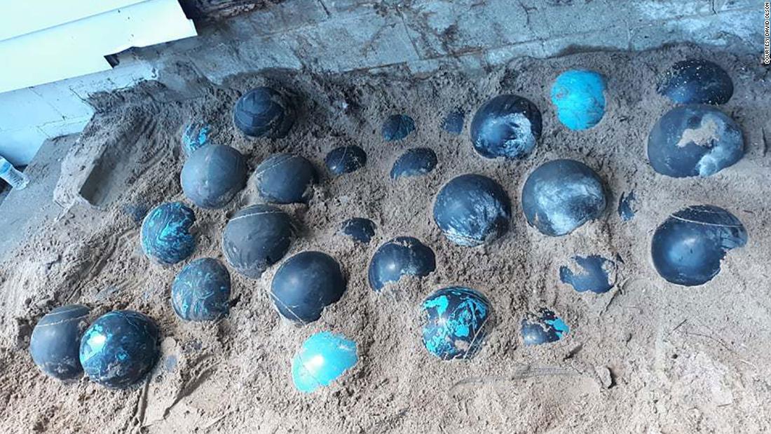 Home renovation leads to the discovery of over 150 bowling balls under a family’s porch