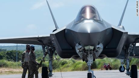 U.S. Air Force Airmen hot refuel an F-35A fighter at Northwest Field as part of an Agile Combat Employment (ACE) in Guam in February.