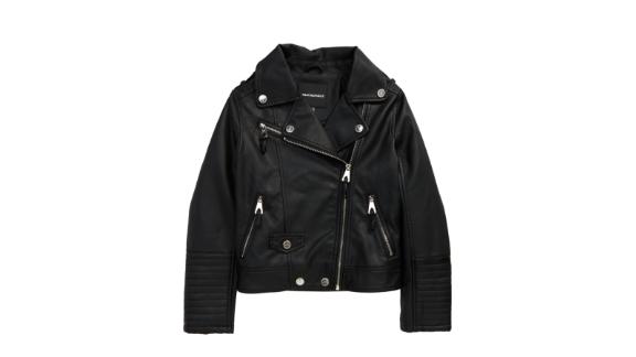 Urban Republic Kids' Faux-Leather Quilted Motorcycle Jacket