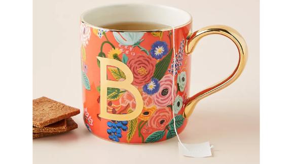 Rifle Paper Co. For Anthropologie Garden Party Monogram Mug