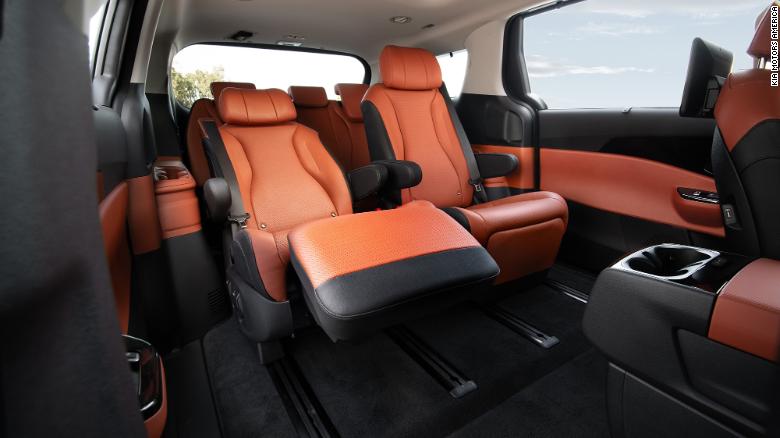 The Kia Carnival is available with reclining lounge seats in the back.