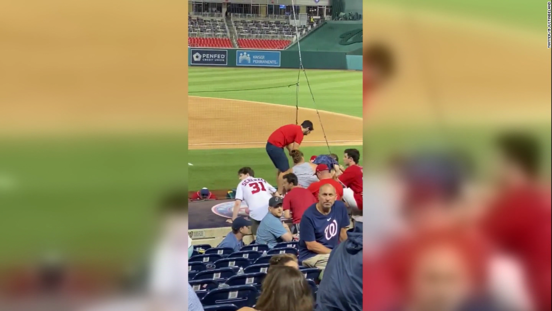 Frantic Fans Storm Dugout at Washington Nationals Game During