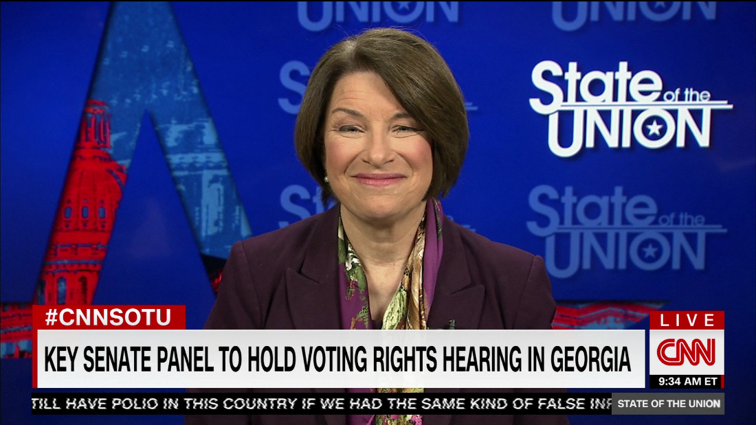 Klobuchar Some Voting Rights Could Pass In Reconciliation Package Cnn Video