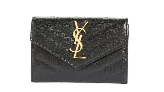 'Monogram' Quilted Leather French Wallet 