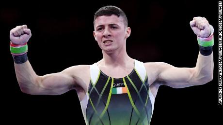Irish gymnast jumps on Olympic Village cardboard bed to debunk &#39;anti-sex fake news&#39;