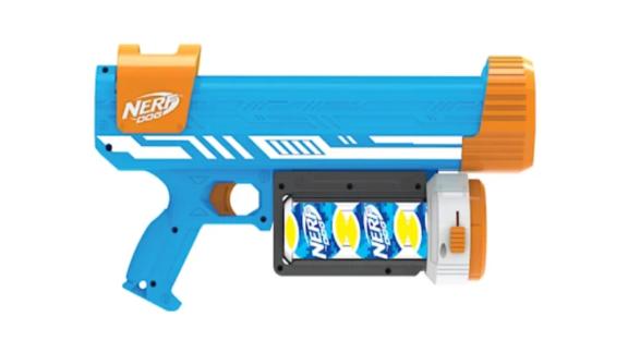 Nerf Ultra Blaster With White Stripes and Canister Dog Toy, Medium