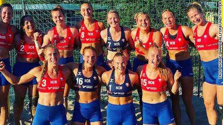 Women&#39;s beach handball team fined for choosing shorts over bikini bottoms