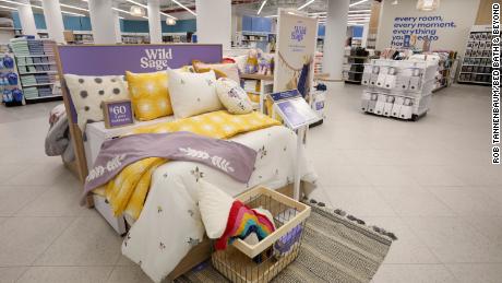 The new bedding section at the store with Bed Bath &amp; Beyond&#39;s private label Wild Sage brand. An executive described the old bedding area as &quot;dark and gloomy.&quot;