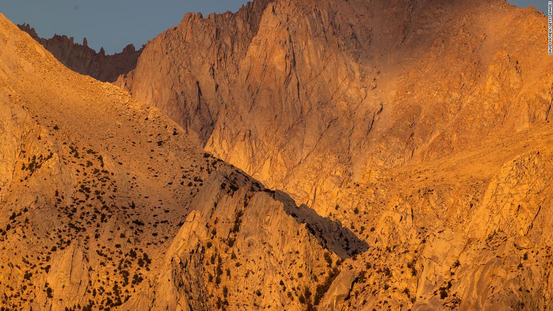 These peaks of the Sierra Nevada mountain range, near Lone Pine, California, often have snow packs that last throughout the summer months. But there were none on July 18.