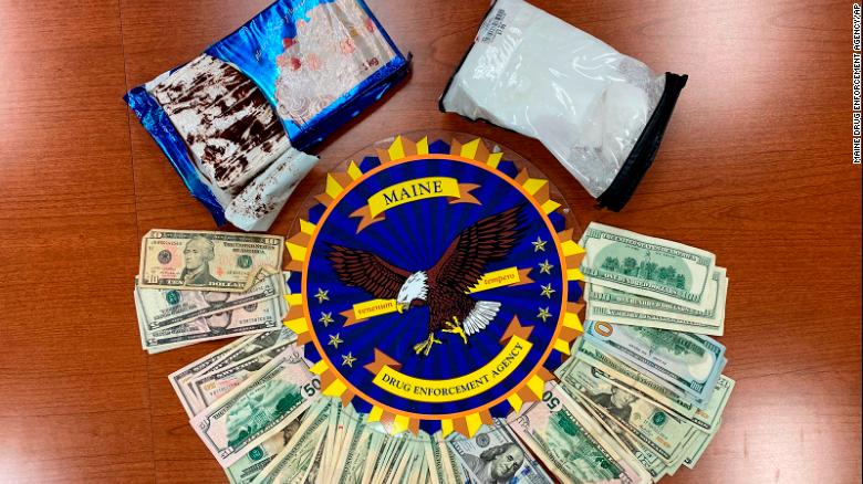 The Maine Drug Enforcement Agency seized four pounds of cocaine and about $1,900 in cash from a vehicle.