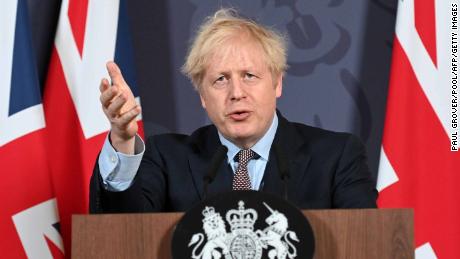 British Prime Minister Boris Johnson announcing his Brexit deal on December 24, 2020 days before a self-imposed deadline.