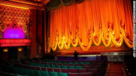 The majestic El Capitan Theatre, in the heart of Hollywood, CA, prior to a screening of &quot;Raya and the Last Dragon,&quot; as movie theaters reopen Friday, March 19, 2021. 