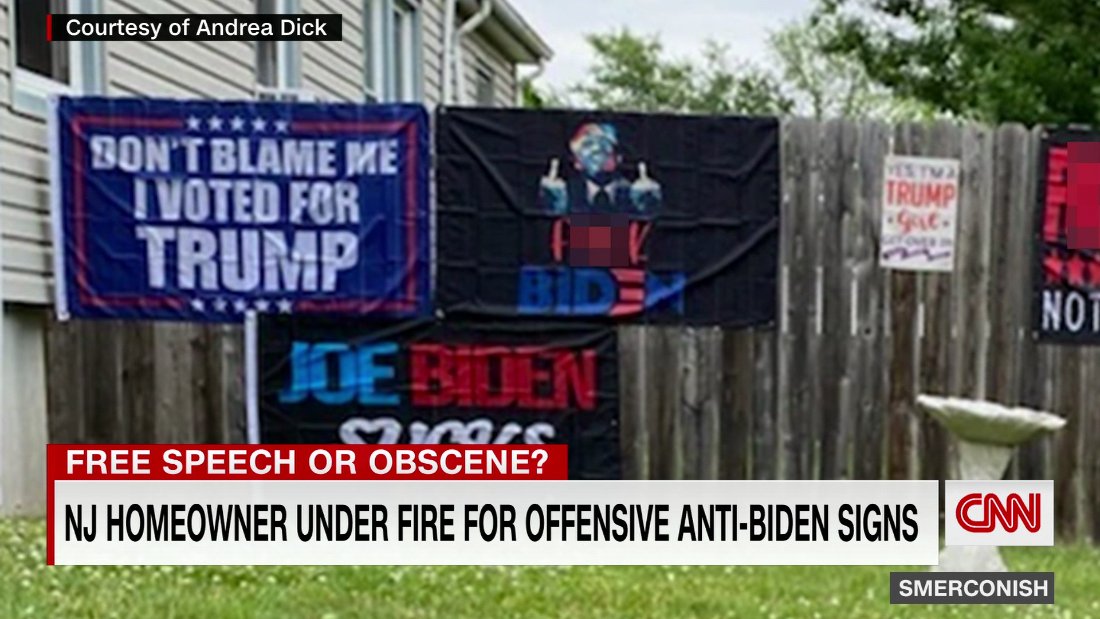 Nj Homeowner Under Fire For Offensive Anti Biden Signs Cnn Video 