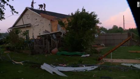 A house in Genesse County, Michigan, was damaged by the storm.