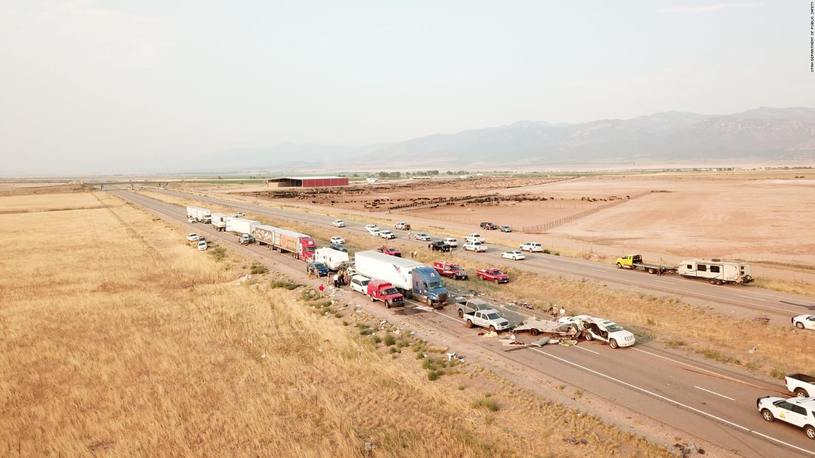 Utah I15 crash 8 people are dead and several more injured after