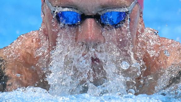 Great Britain's Adam Peaty competes in a semifinal of the 100-meter breaststroke on July 25. Peaty, the world-record holder in the event, <a href=