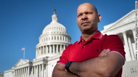 Sgt.  Aquilino Gonell, a Capitol Police officer is pictured on the grounds of the United States Capitol. 