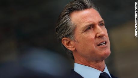 California Gov. Gavin Newsom, during a press conference at The Unity Council on May 10, 2021 in Oakland, California.