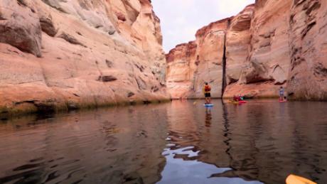 Kayaks and paddleboards navigate their way into Antelope Canyon