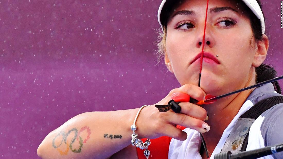 Turkish archer Yasemin Anagoz competes on July 27.