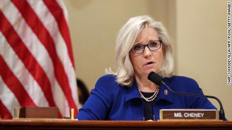 Rep. Liz Cheney speks at a hearing investigating the January 6 attack on the US Capitol, in the Cannon House Office Building in July.