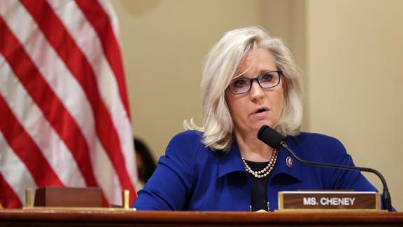 Rep. Liz Cheney (R-WY) delivers opening remarks, before members of the Select Committee as they investigate the January 6, 2021 attack on the US Capitol, during their first hearing in the Cannon House Office Building on Capitol Hill in Washington, DC, on July 27, 2021. - The committee will hear testimony from members of the US Capitol Police and the Metropolitan Police Department who tried to protect the Capitol against insurrectionists on January 6, 2021. 