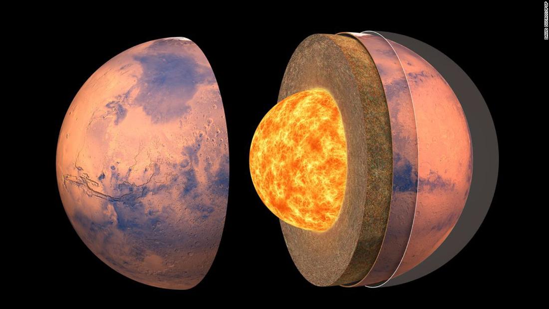 Marso žemės drebėjimai atskleidžia paslaptingą raudonosios planetos interjerą