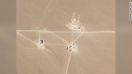  A satellite image from Planet Labs shows what researchers say are missile silos under construction in the Chinese desert.