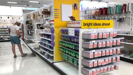Back-to-school supplies are displayed at a Target last year.