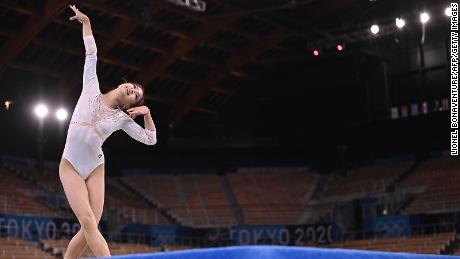 South Korea&#39;s Yunseo Lee competes during the Tokyo Olympic Games.
