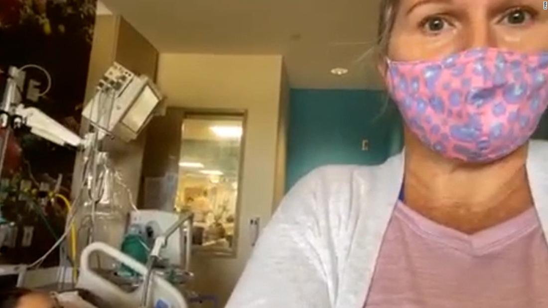 Florida mother who has been living in daughter's ICU room tears up at the sight of her child walking