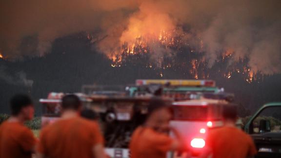 The Dixie Fire burns near Taylorsville, California, on July 29.