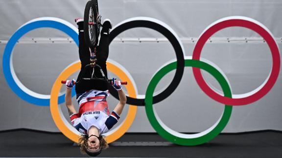 Great Britain's Charlotte Worthington competes in BMX freestyle on July 31. <a href=