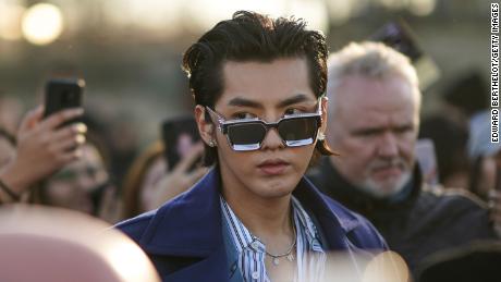 Kris Wu attending Paris Fashion Week in France on January 16, 2020. 