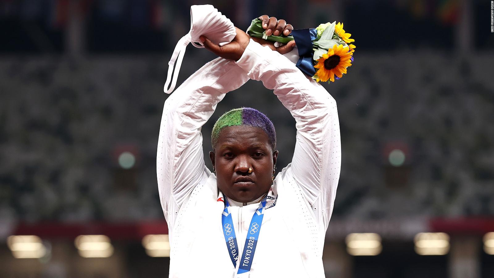 Raven Saunders: IOC suspends its action on podium protest after her ...