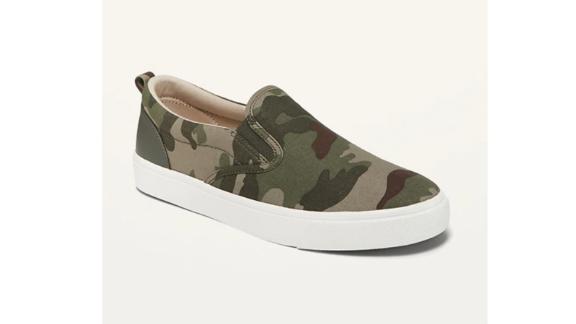 Gender-Neutral Camo Print Canvas Slip-Ons for Kids