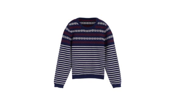 Maison Me Blair Fairisle Stripe Sweater, Navy Multi 