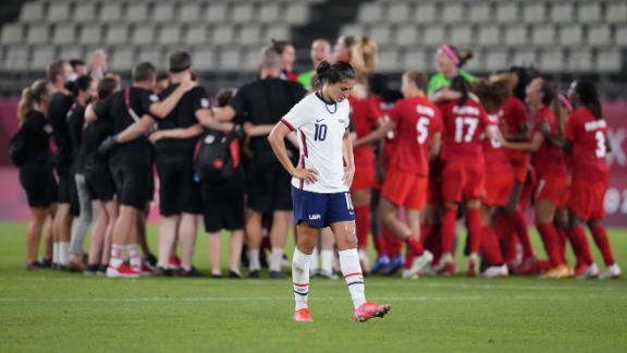 The United States' Carli Lloyd leaves the field after the Americans <a href=
