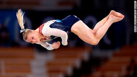 Jade Carey of Team USA competes during the women&#39;s floor exercise final at the Ariake Gymnastics Centre.