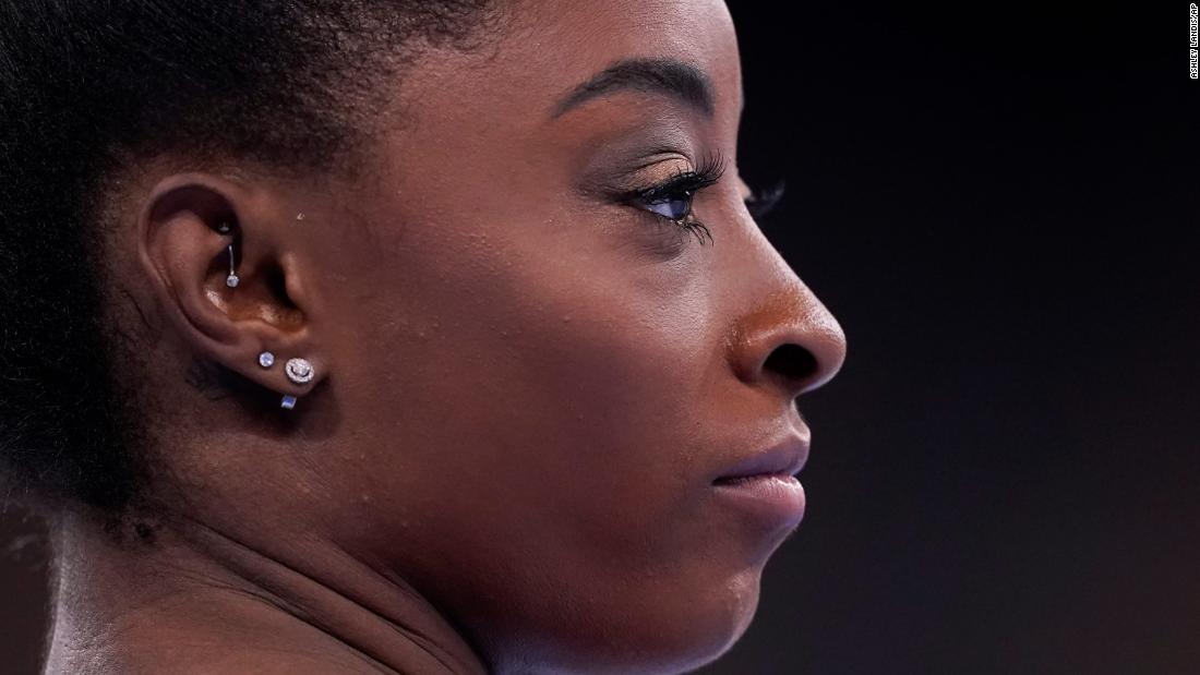Before starting her routine, Biles took some deep breathes as the crowd began to get excited.