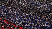 Ten thousand graduates attend their ceremony at Central China Normal University on June 13, 2021 in Wuhan, China.