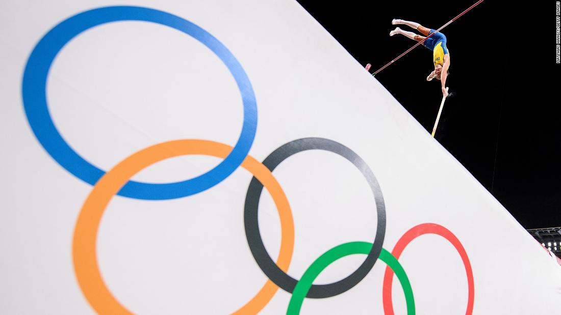 Sweden&#39;s Armand &quot;Mondo&quot; Duplantis competes in the pole vault final on August 3. He would go on to win the gold.