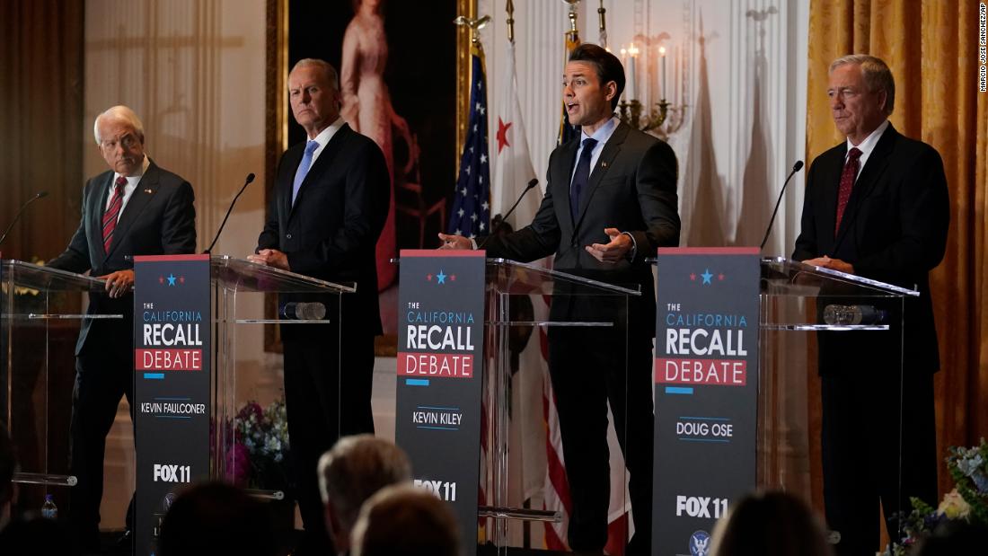 Republicans vying to replace Newsom in California recall attack his handling of Covid-19 in debate