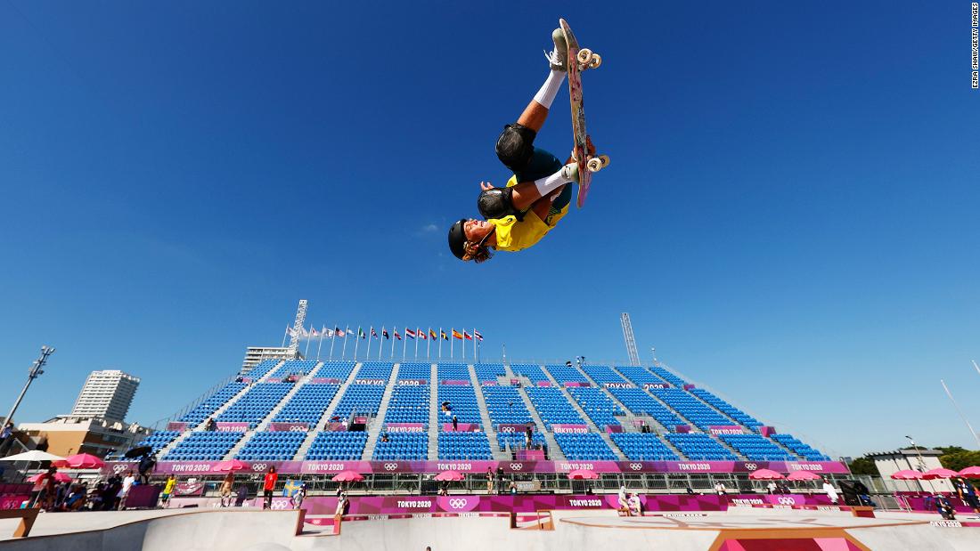 Australia&#39;s Keegan Palmer warms up prior to the park skateboarding competition on August 5. &lt;a href=&quot;https://www.cnn.com/world/live-news/tokyo-2020-olympics-08-05-21-spt/h_3b0447ab85bc74a7de159247fed341ad&quot; target=&quot;_blank&quot;&gt;Palmer went on to win gold in the event.&lt;/a&gt;