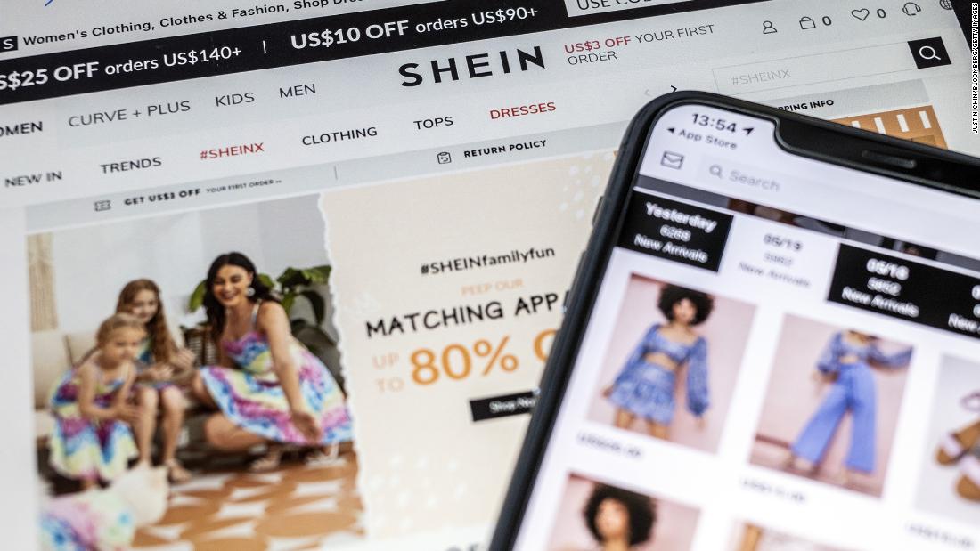 Shein&#39;s app and website seen in Hong Kong.