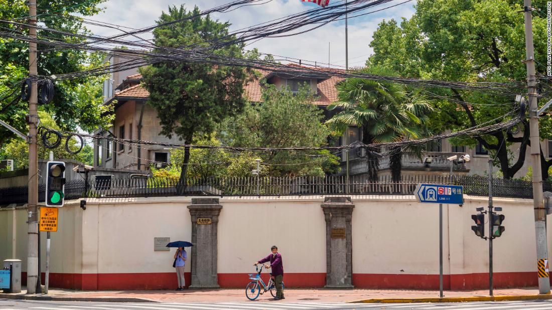 The US Consulate in Shanghai, China, on July 23, 2020. 