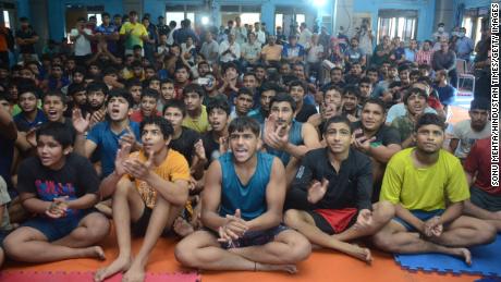 Young athletes in New Delhi are glued to the television as wrestler Ravi Kumar Dahiya takes home the bronze medal in his in weight category in Tokyo. 