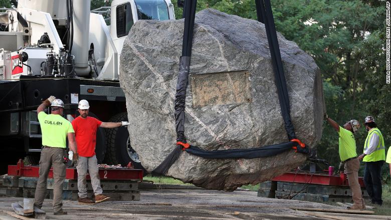A rock that students call a symbol of racism has been removed from University of Wisconsin