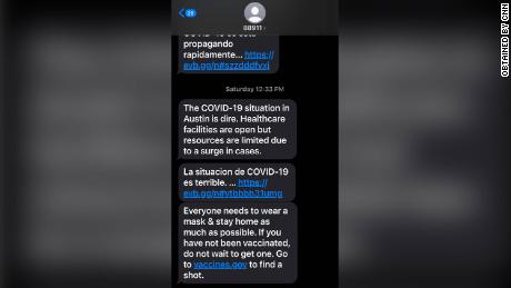 The Austin-Travis County Emergency Operations Center sent an emergency notification system Saturday &quot;to implore the public to do more to fight&quot; Covid-19.