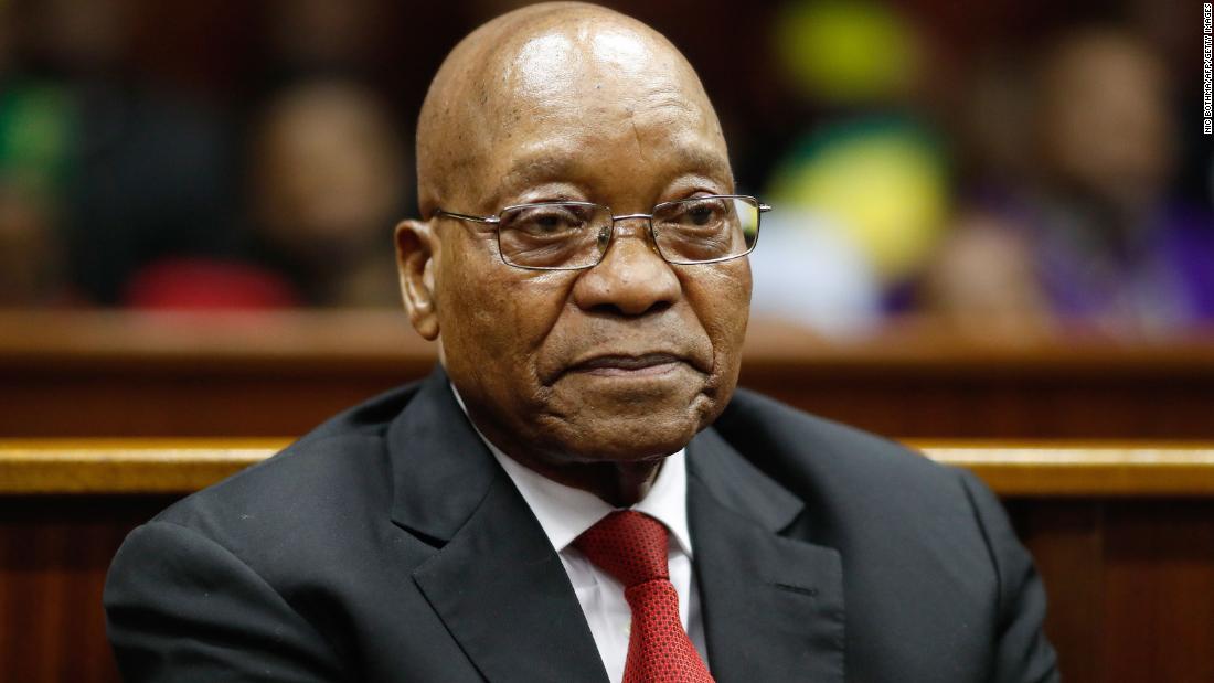 Former South African President Jacob Zuma appears in a courtroom in Durban, South Africa, in April 2018. He has pleaded not guilty to multiple charges of fraud, racketeering and corruption relating to an arms deal in the late 1990s.